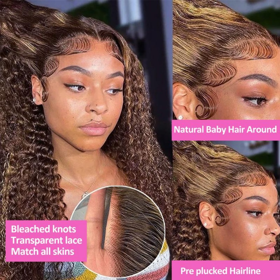 427 Highlight Ombre Wig Human  - đánh giá và giá Hd Lace Frontal Wig Human Hair Pre Plucked