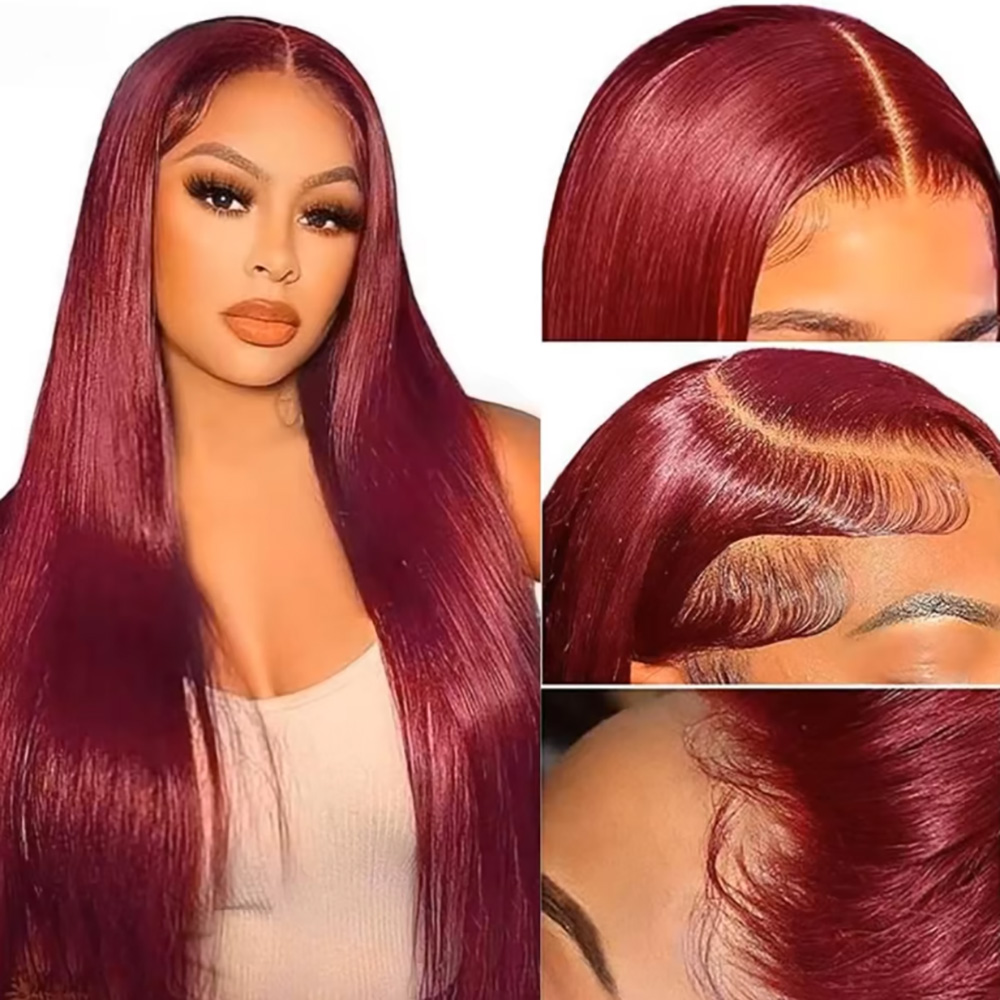 99J Burgundy Silky Straight Hu - đánh giá và giá Lace Front Wigs