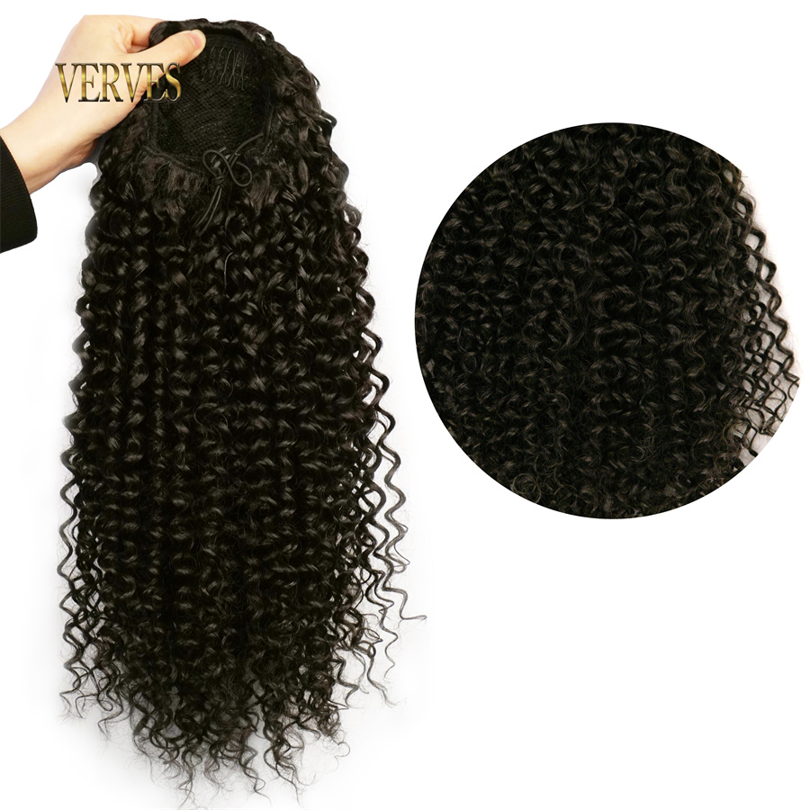 VERVES Tổng Hợp Dây Rút Phồng  - đánh giá và giá Drawstring Afro Curly Puff Ponytail