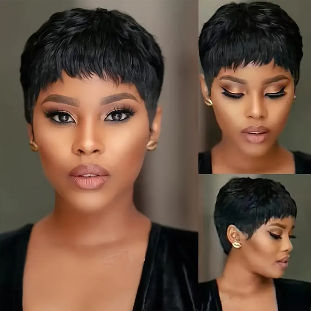 Short Straight Human Hair Wigs - đánh giá và giá Short Pixie Cut Wig Human Hair Cheap