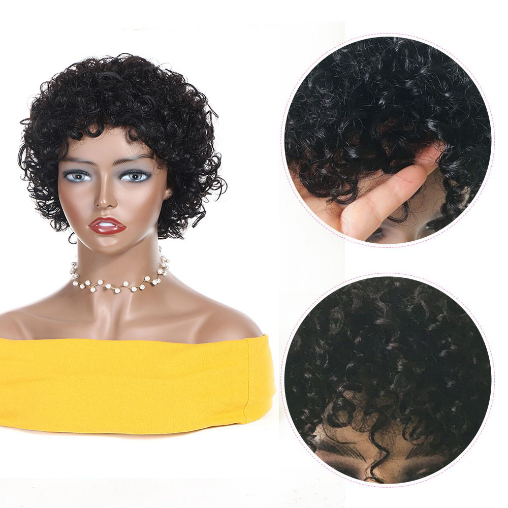 Short Pixie Cut Wig Curly Huma - đánh giá và giá Short Pixie Cut Wig Human Hair Cheap