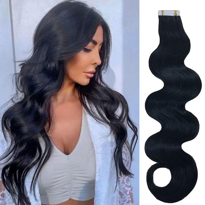 Long Body Wave Tape in Human H - đánh giá và giá Invisible Tape In Extensions Real Hair