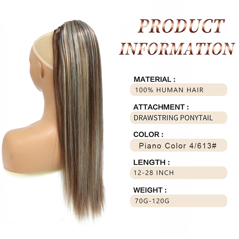 SOVO Thẳng Dây Rút Đuôi Ngựa C - đánh giá và giá Seamless Clip In Hair Extensions Human Hair