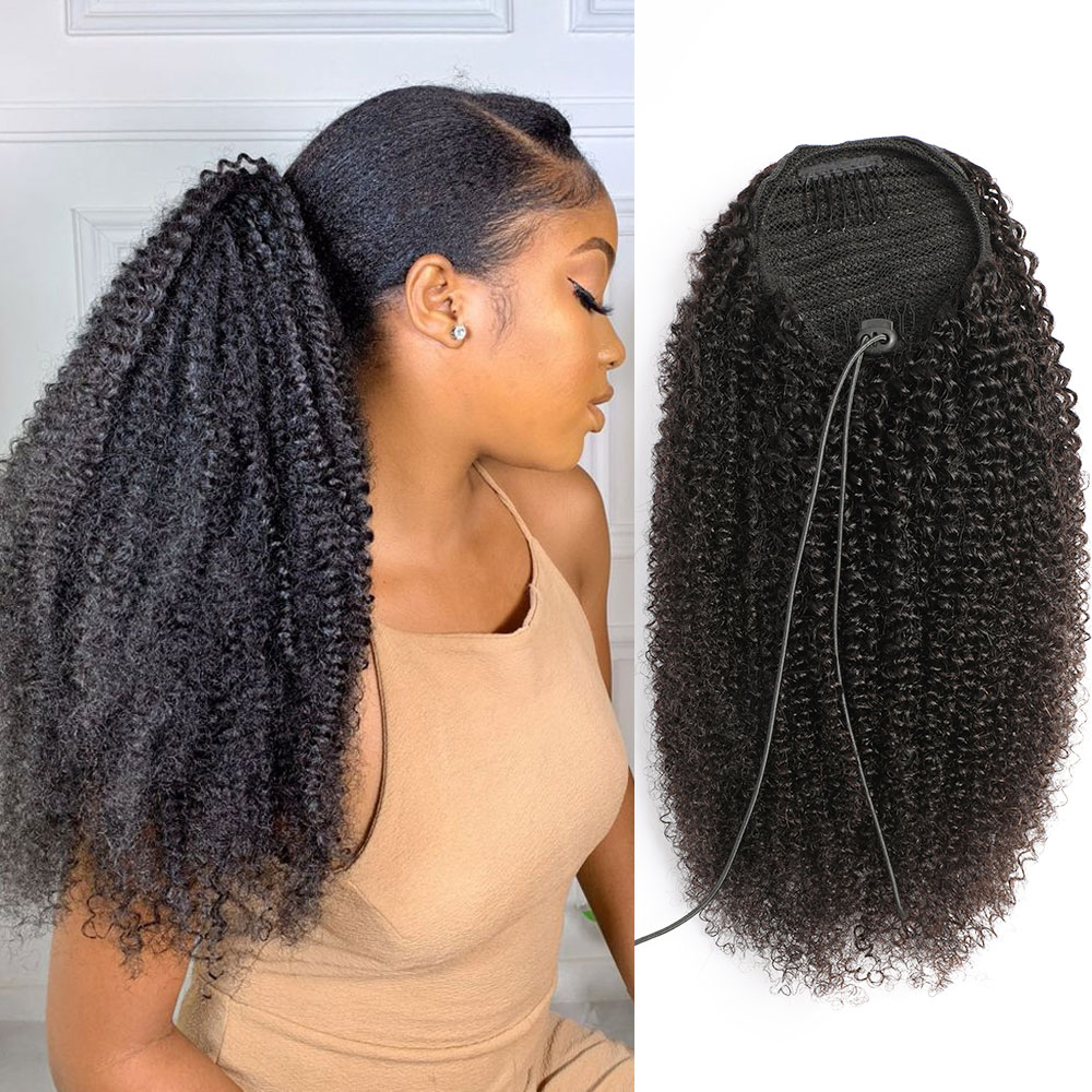 Ponytail Human Hair Afro Kinky - đánh giá và giá Seamless Clip In Hair Extensions Human Hair