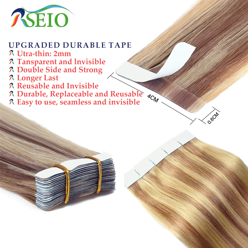 RSEIO Straight Tape In Human H - đánh giá và giá Invisible Tape In Extensions Real Hair