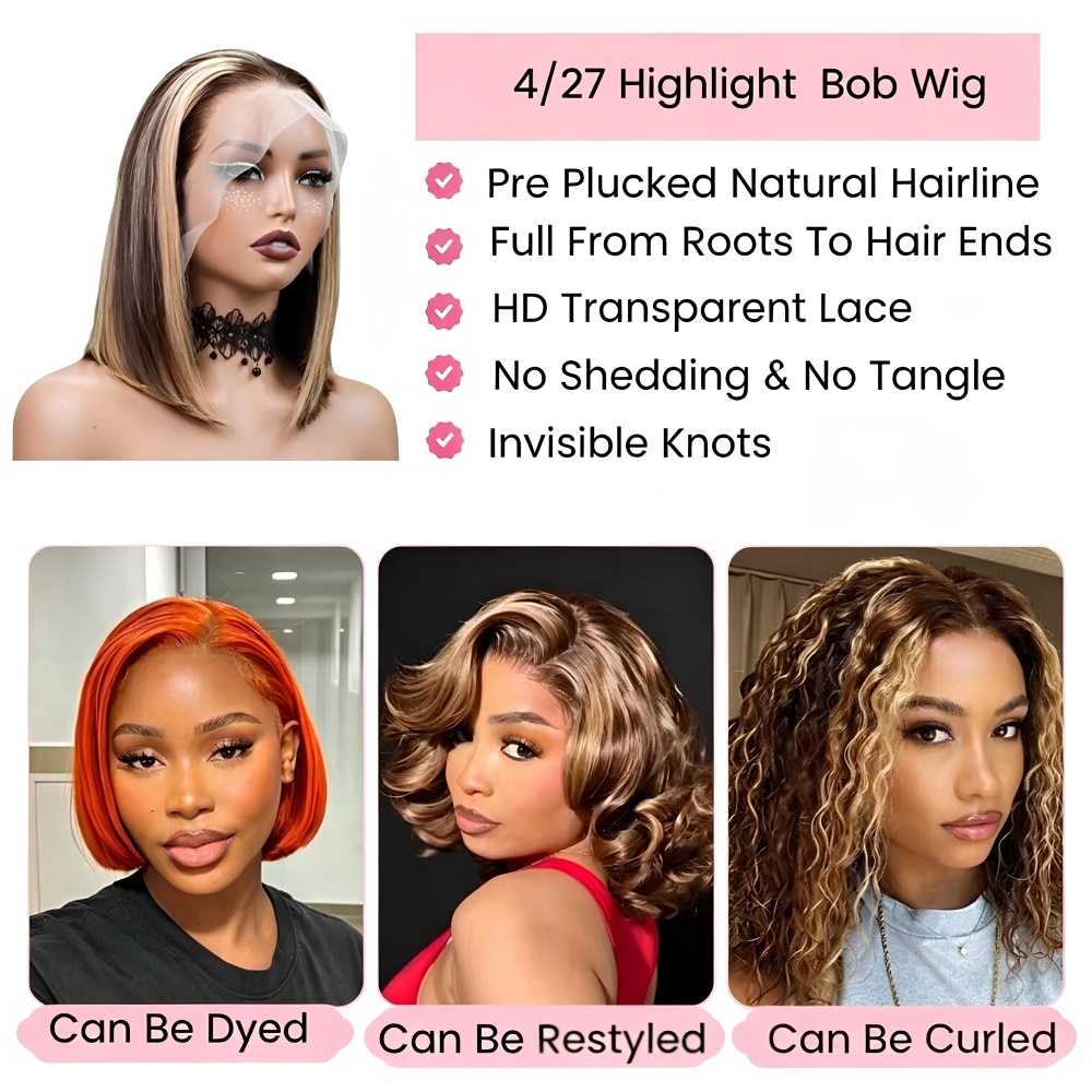 Honey Blonde Bob Wigs Human Ha - đánh giá và giá Glueless Wear And Go Human Hair Wig