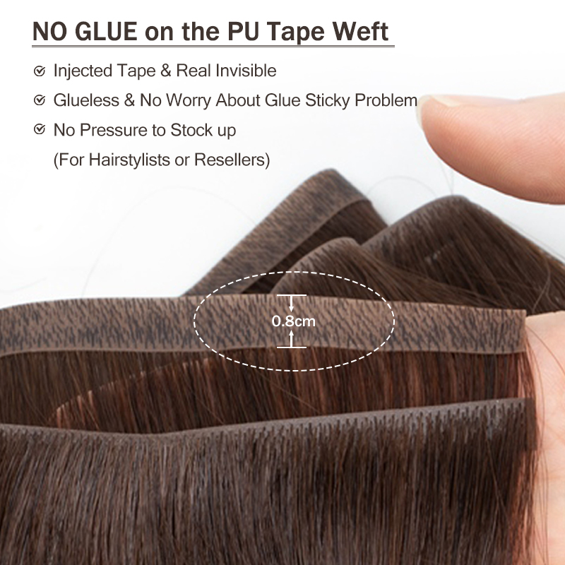 Invisible Long Tape PU Weft Hu - đánh giá và giá Invisible Tape In Extensions Real Hair