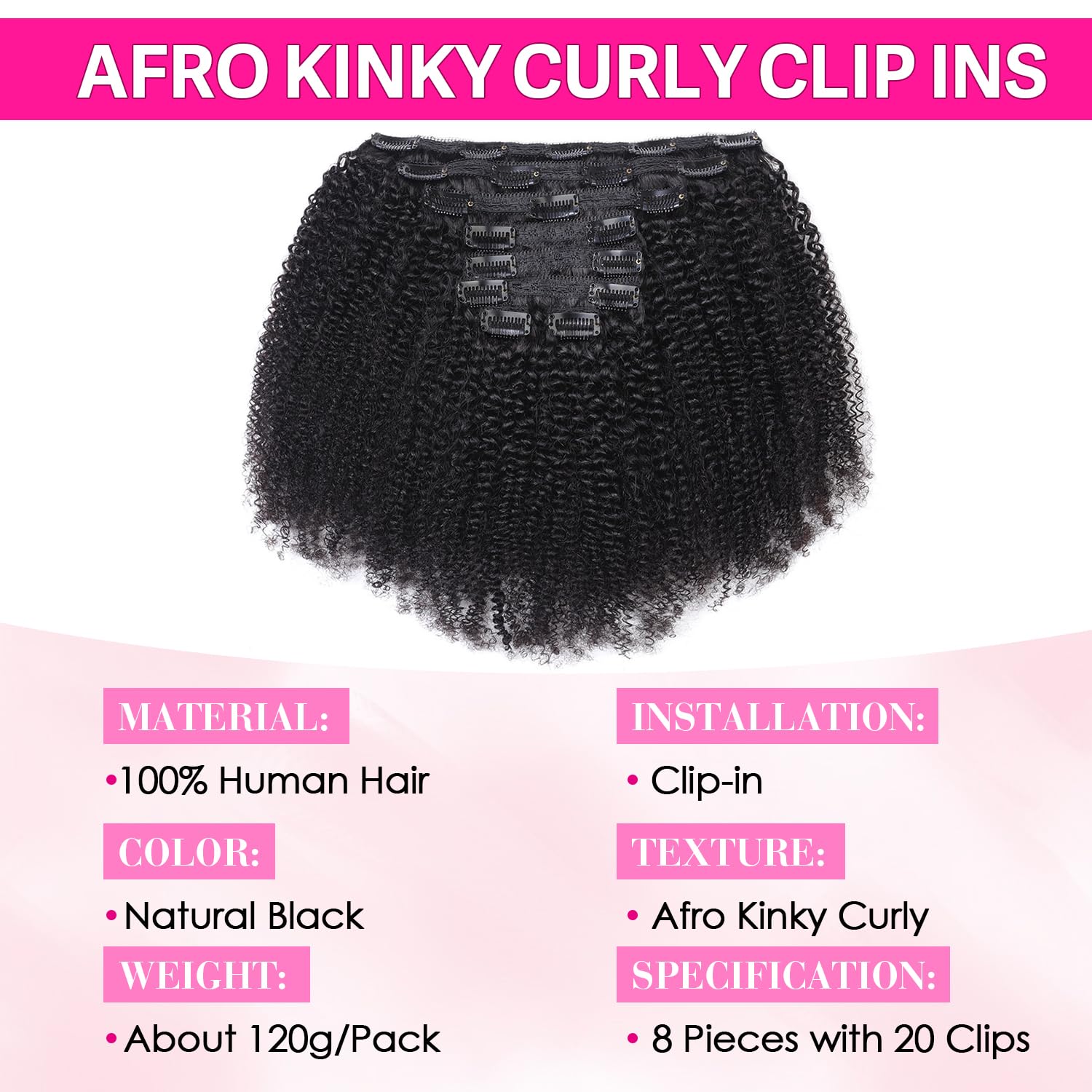 Afro Curly Clip-In Human Remy  - đánh giá và giá Seamless Clip In Hair Extensions Human Hair