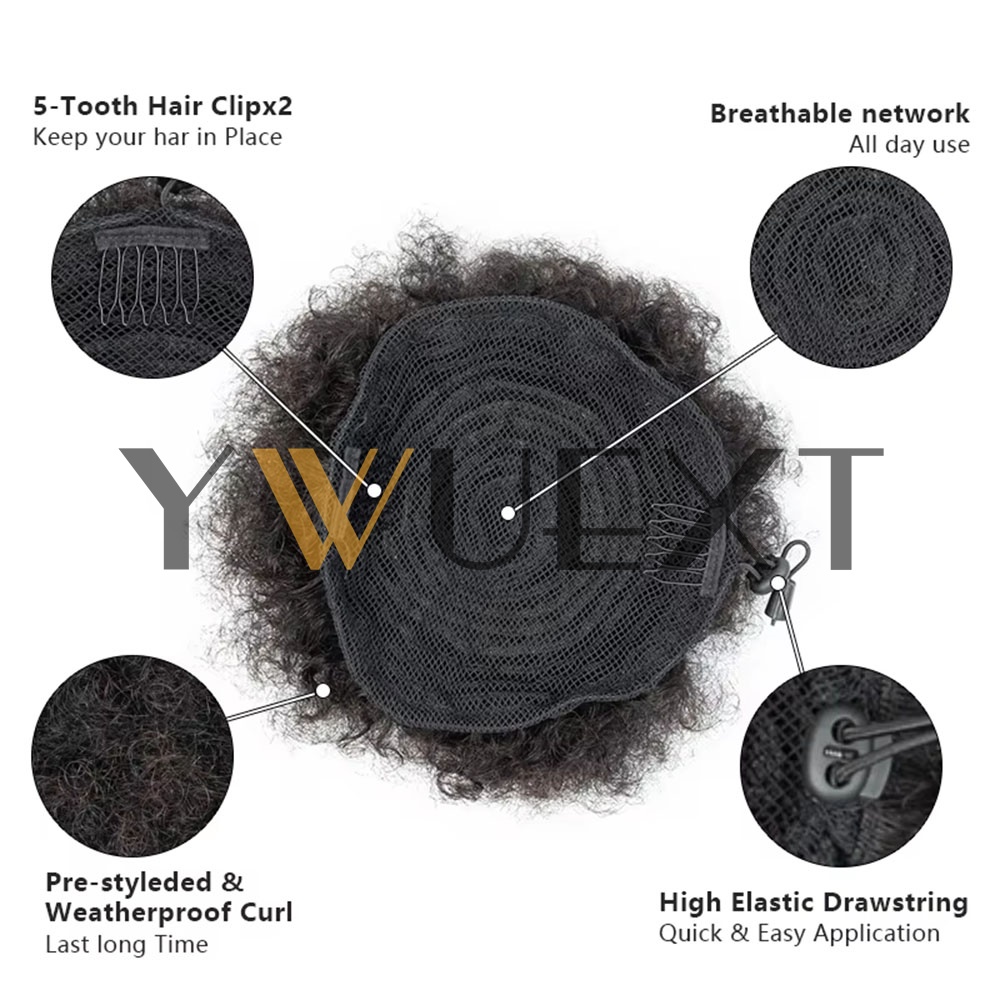 Afro Puff Drawstring Ponytail  - đánh giá và giá Drawstring Afro Curly Puff Ponytail