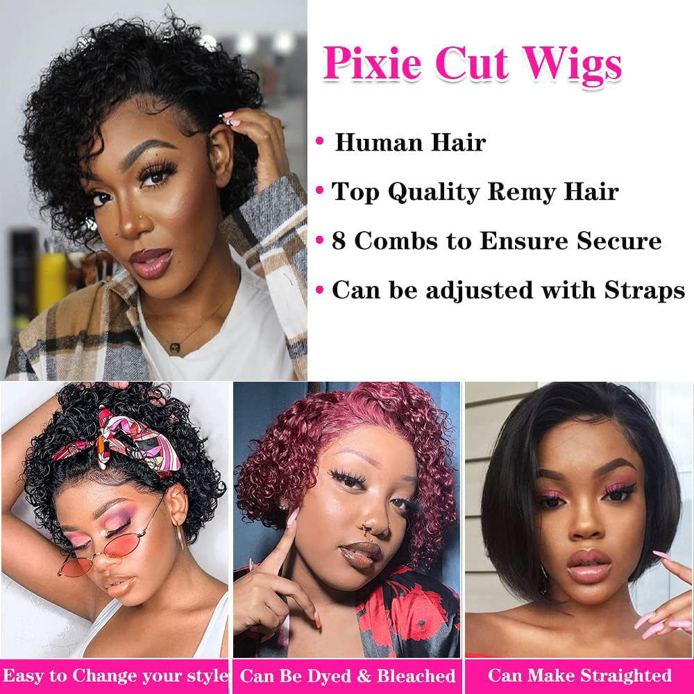 Pixie Cut Wigs 13x4 Pixie Curl - đánh giá và giá Short Pixie Cut Wig Human Hair Cheap